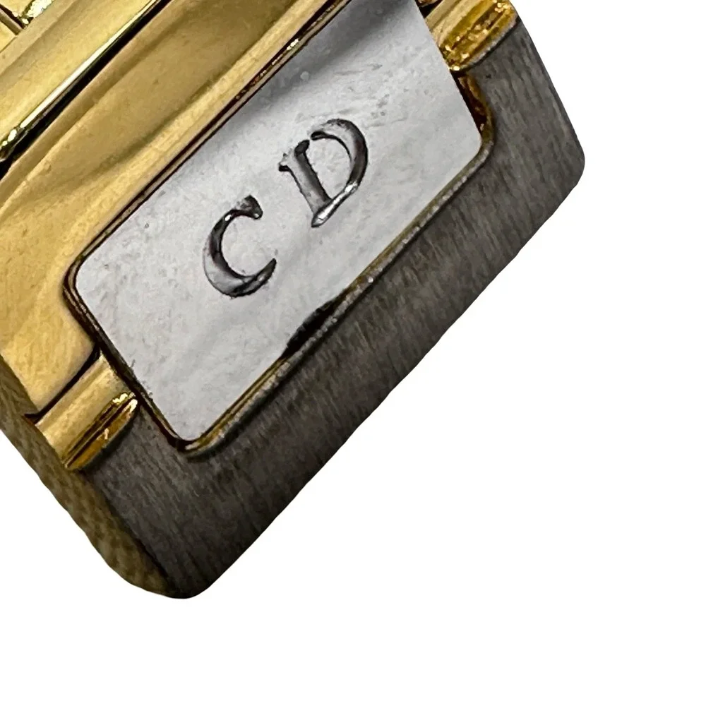 Vintage Christian Dior Mens Gold Silver Tone CD Logo Cufflinks and Tie Clip Set